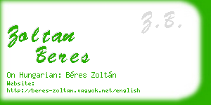 zoltan beres business card